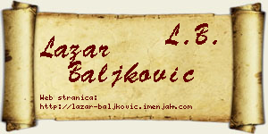 Lazar Baljković vizit kartica